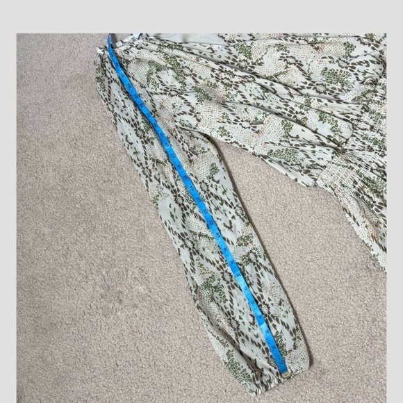 Ramy Brook Anika Dress Snake Print Long Sheer Sleeve Shirred Drop Waist Size M - Picture 11 of 15